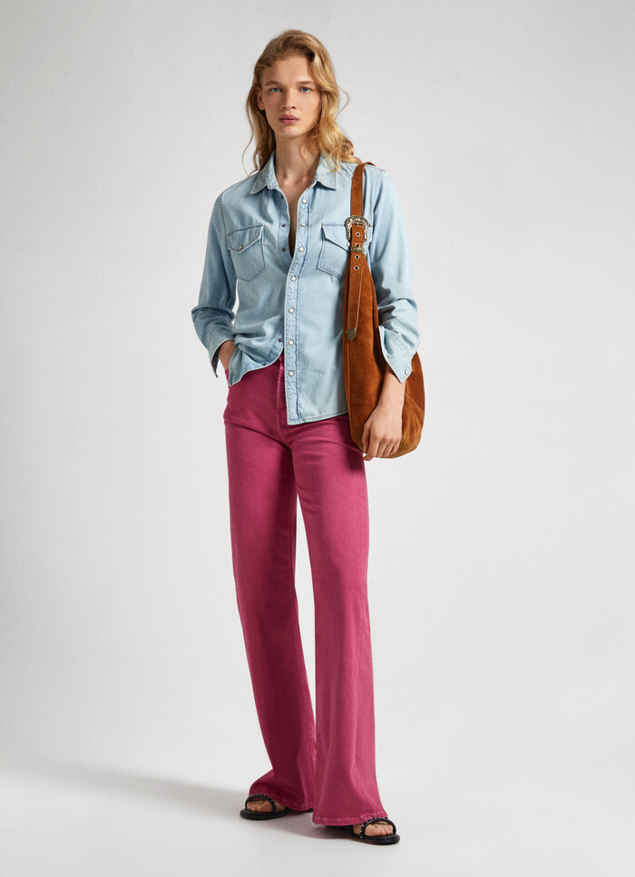 FLARE FIT FIVE-POCKET TROUSERS