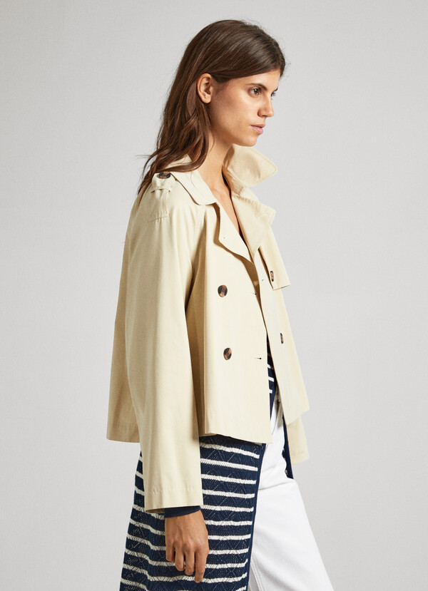 SHORT DOUBLE-BREASTED TRENCH COAT