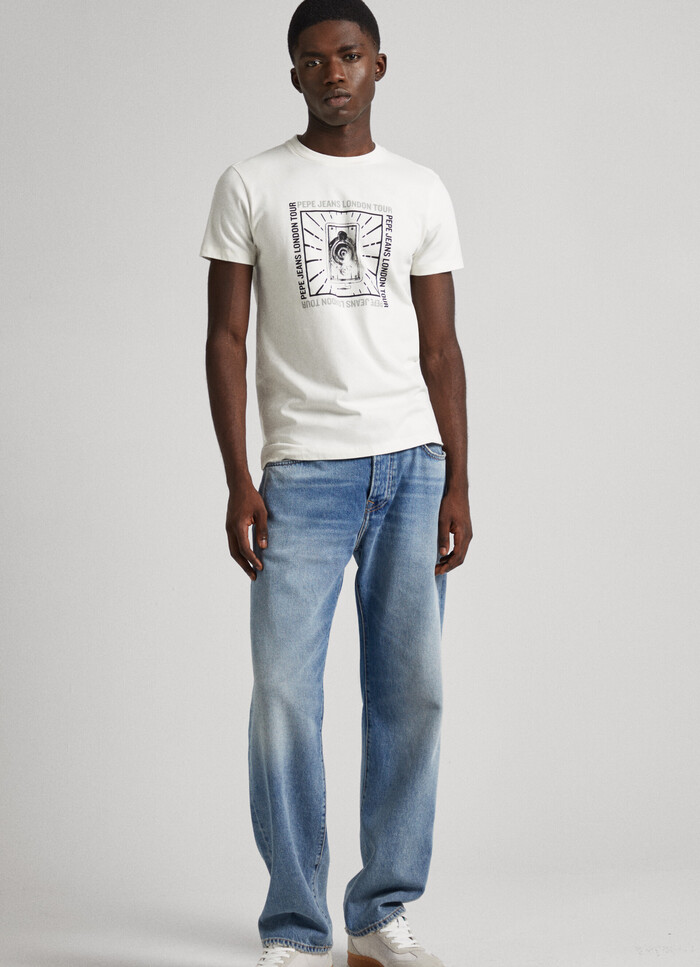 SLIM FIT T-SHIRT WITH MUSIC PRINT