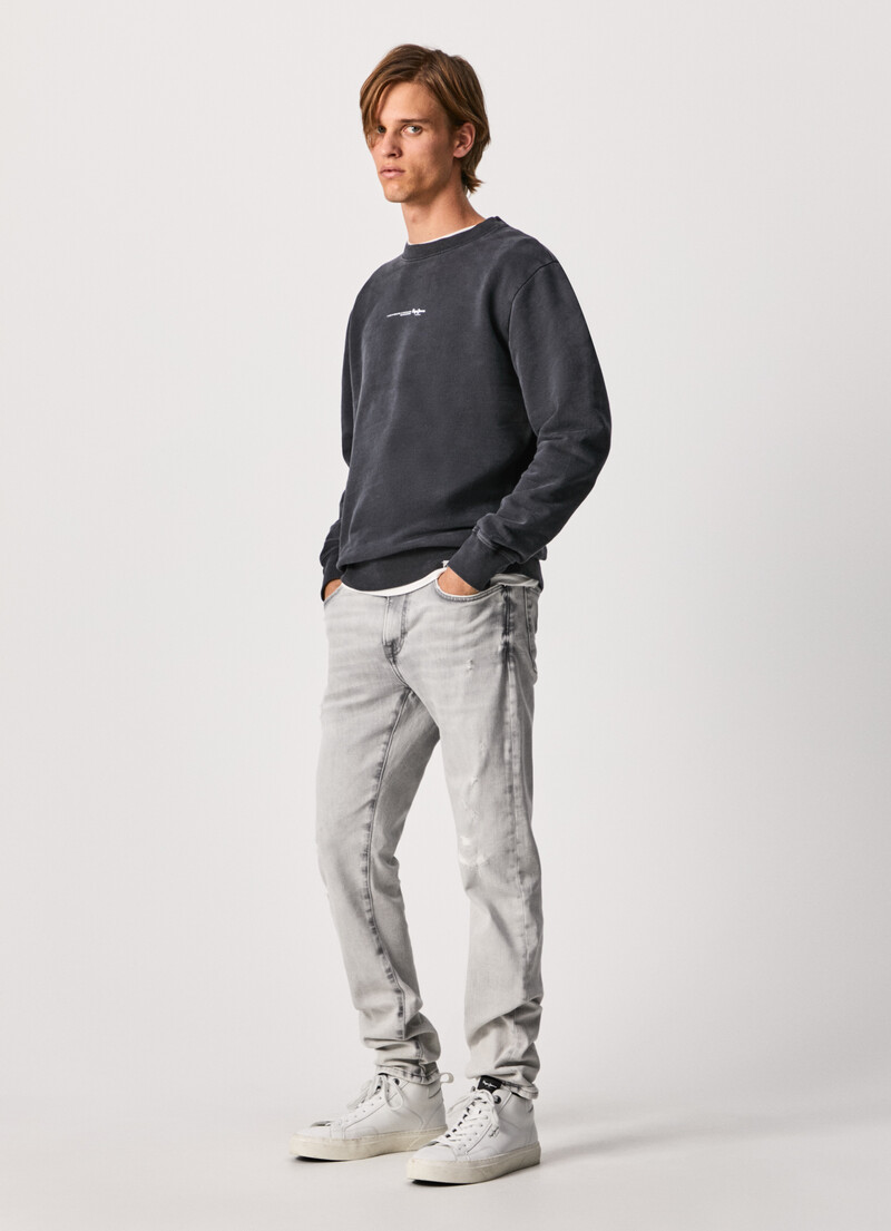 pepejeans.com | Crane Gravel Slim Fit Regular Waist Jeans