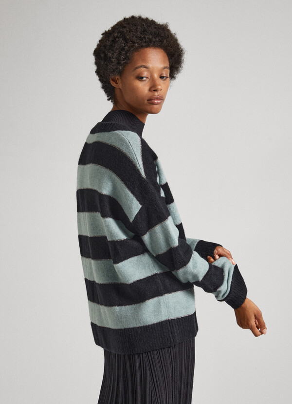 KNIT JUMPER WITH STRIPED PRINT