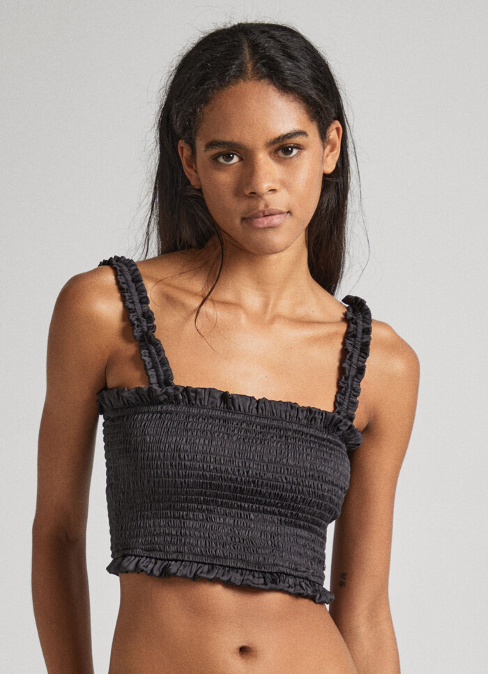 CROPPED FIT RUFFLED TOP