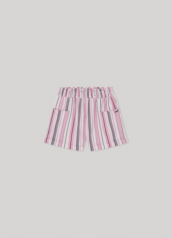 STRIPED SHORTS WITH ELASTIC WAIST