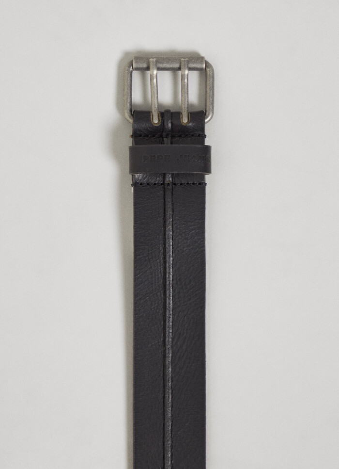 LEATHER BELT WITH DOUBLE PIN