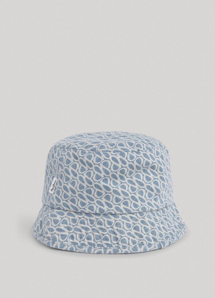 BUCKET HAT WITH ALL-OVER LOGO PRINT