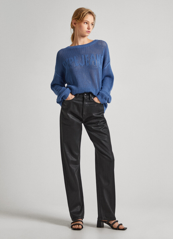 RELAXED FIT JUMPER WITH OPENWORK DETAIL