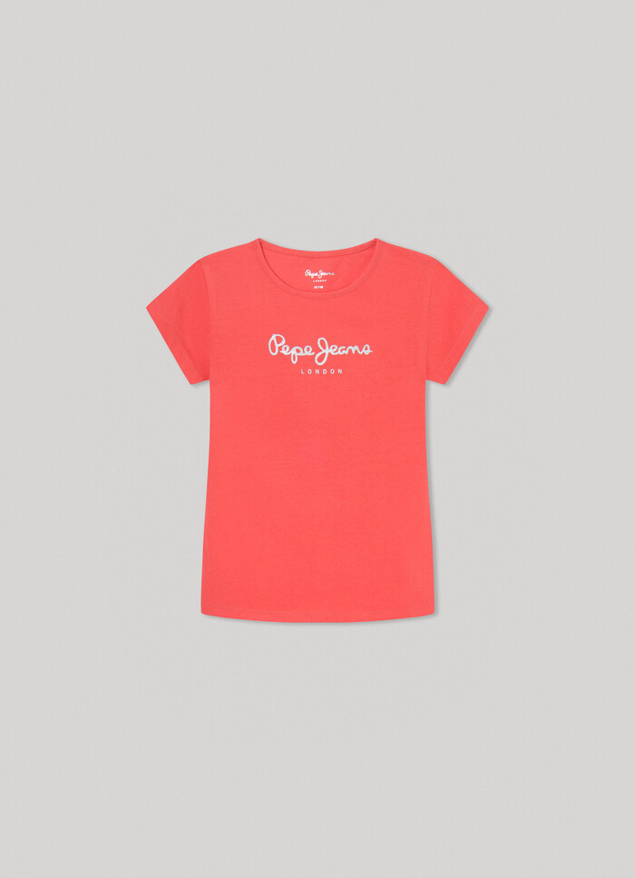SLIM-FIT T-SHIRT WITH GLITTER LOGO