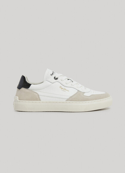 LEATHER TRAINERS WITH SUEDE DETAILS