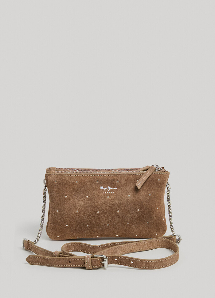 SUEDE CROSSBODY BAG WITH STUD DETAIL