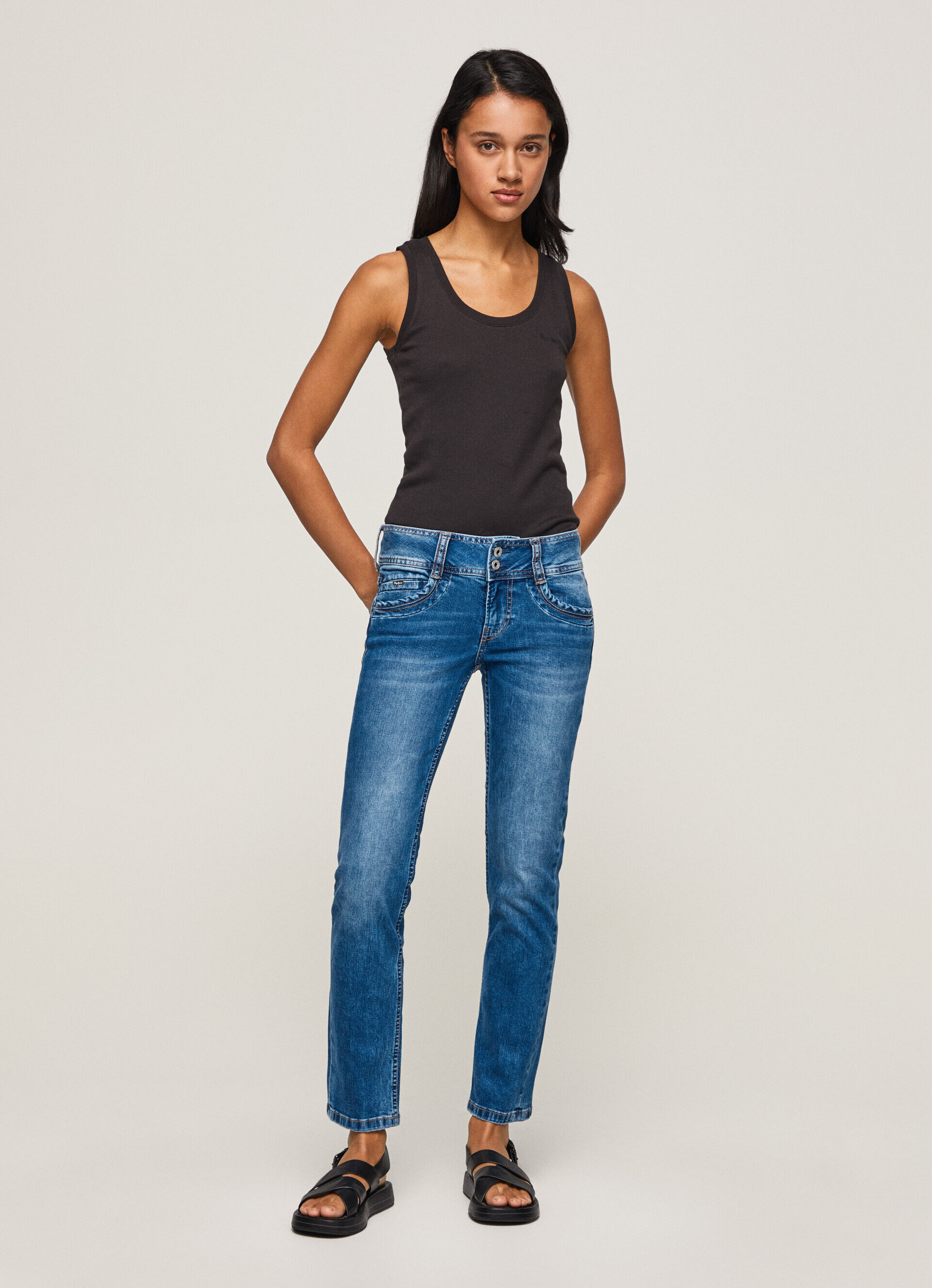 GEN STRAIGHT FIT MID WAIST JEANS | Pepe 