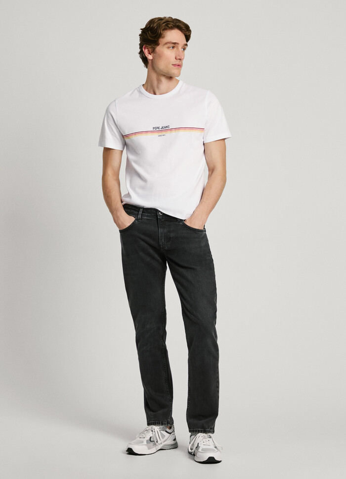 STRAIGHT FIT MID-RISE JEANS - CASH