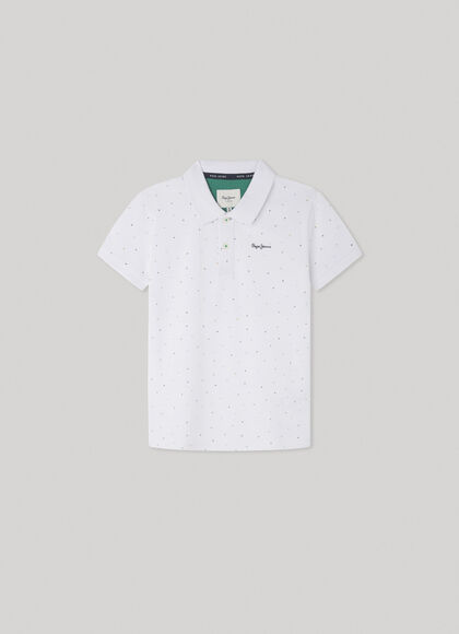 PIQUÉ POLO SHIRT WITH LETTER PRINT