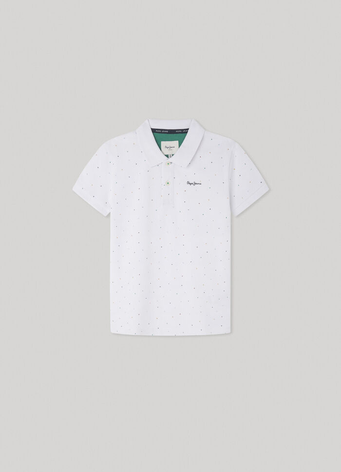 PIQUÉ POLO SHIRT WITH LETTER PRINT