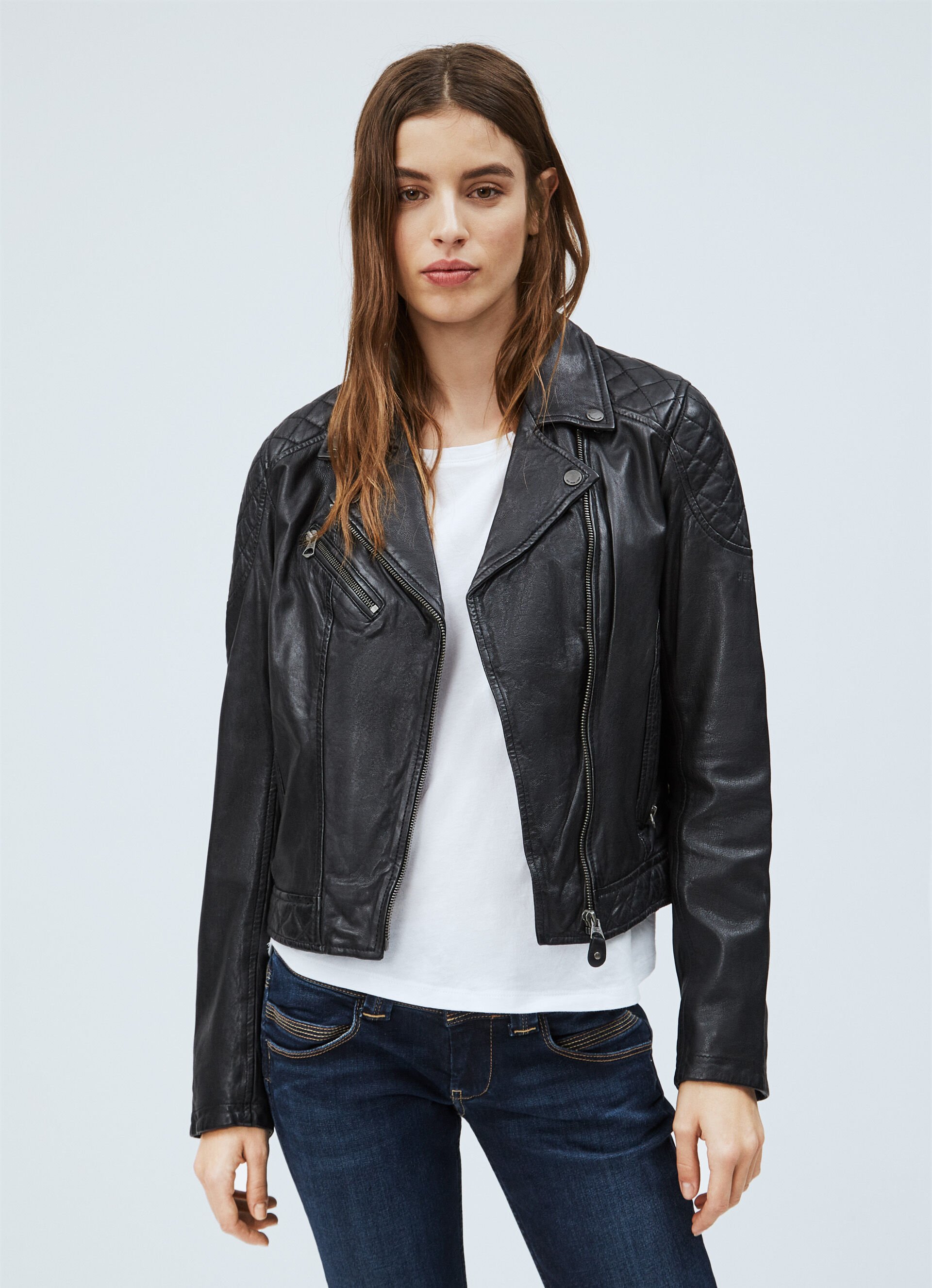 Pepe jeans london leather jacket Clearance
