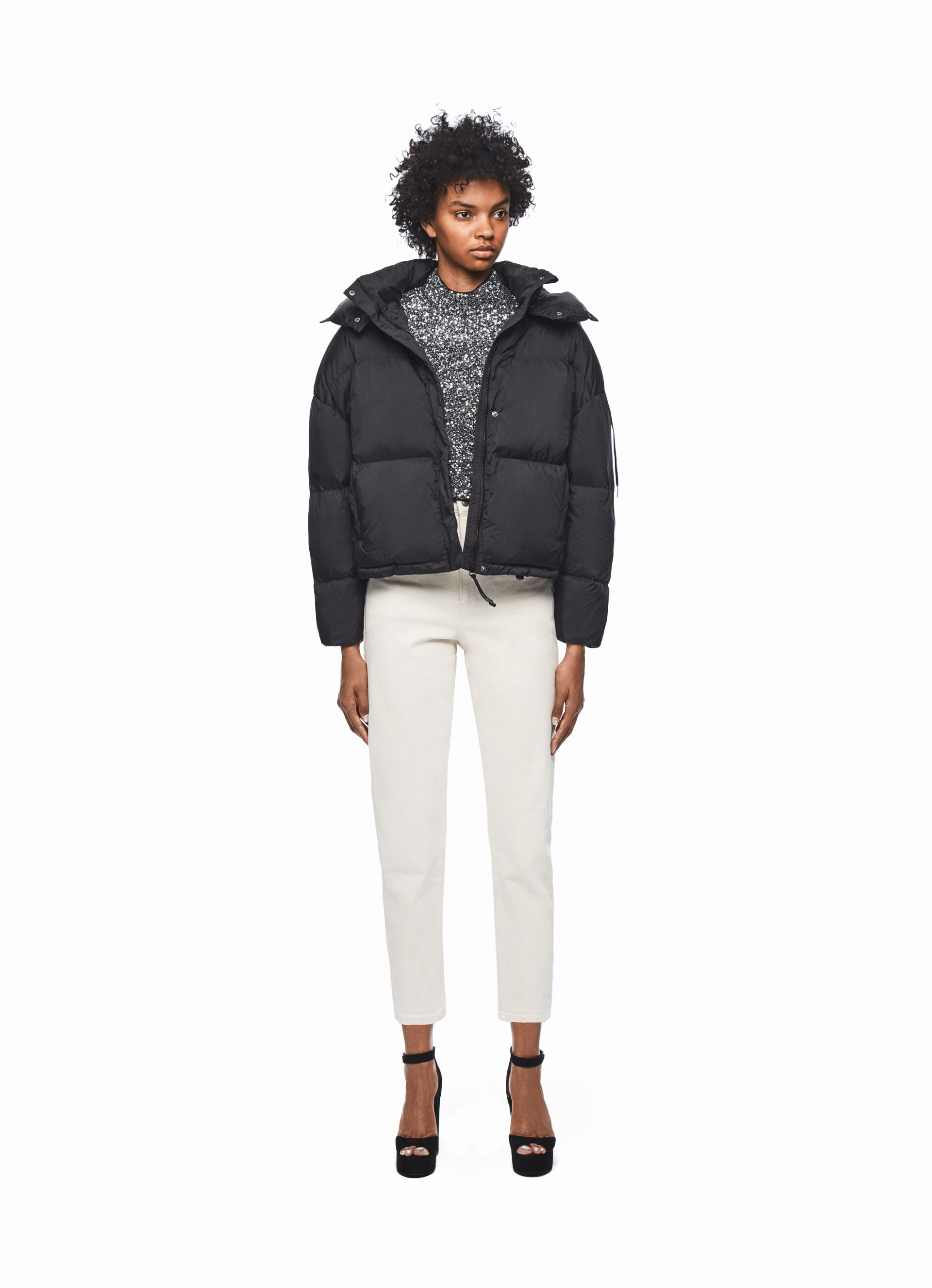 cropped down jacket womens