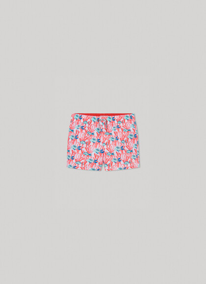 SWIM SHORTS WITH FISH AND CORAL PRINT