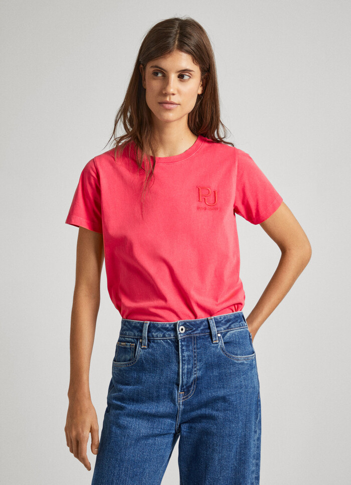 REGULAR FIT T-SHIRT WITH EMBROIDERED LOGO