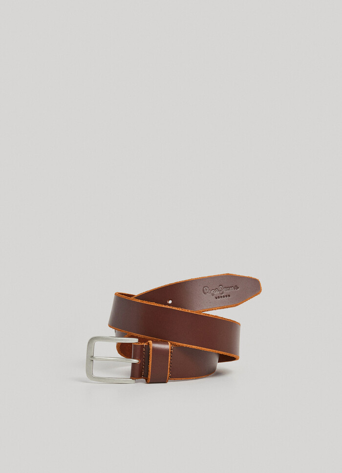 LEATHER BELT WITH RAW EDGES