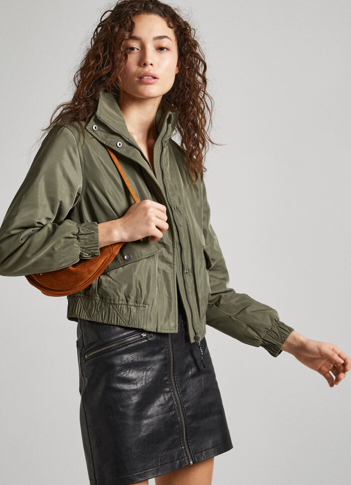 HIGH NECK JACKET WITH FLAP POCKETS
