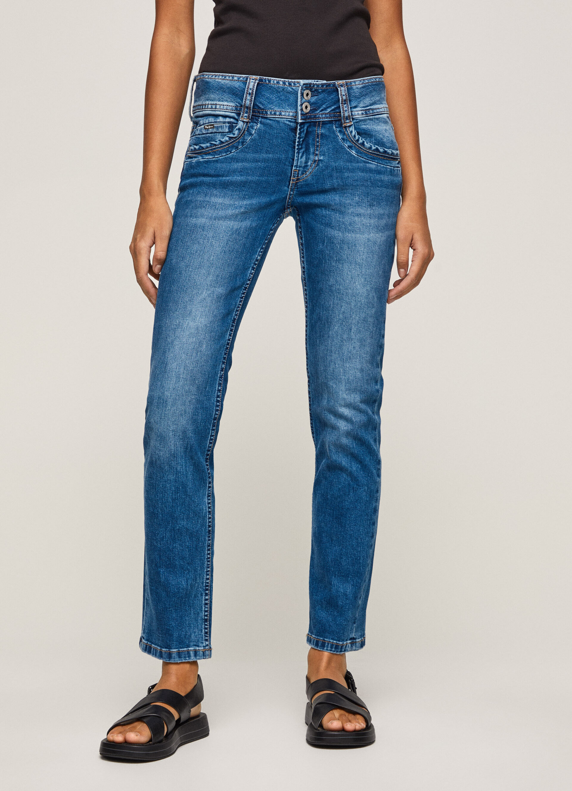 GEN STRAIGHT FIT MID WAIST JEANS | Pepe 