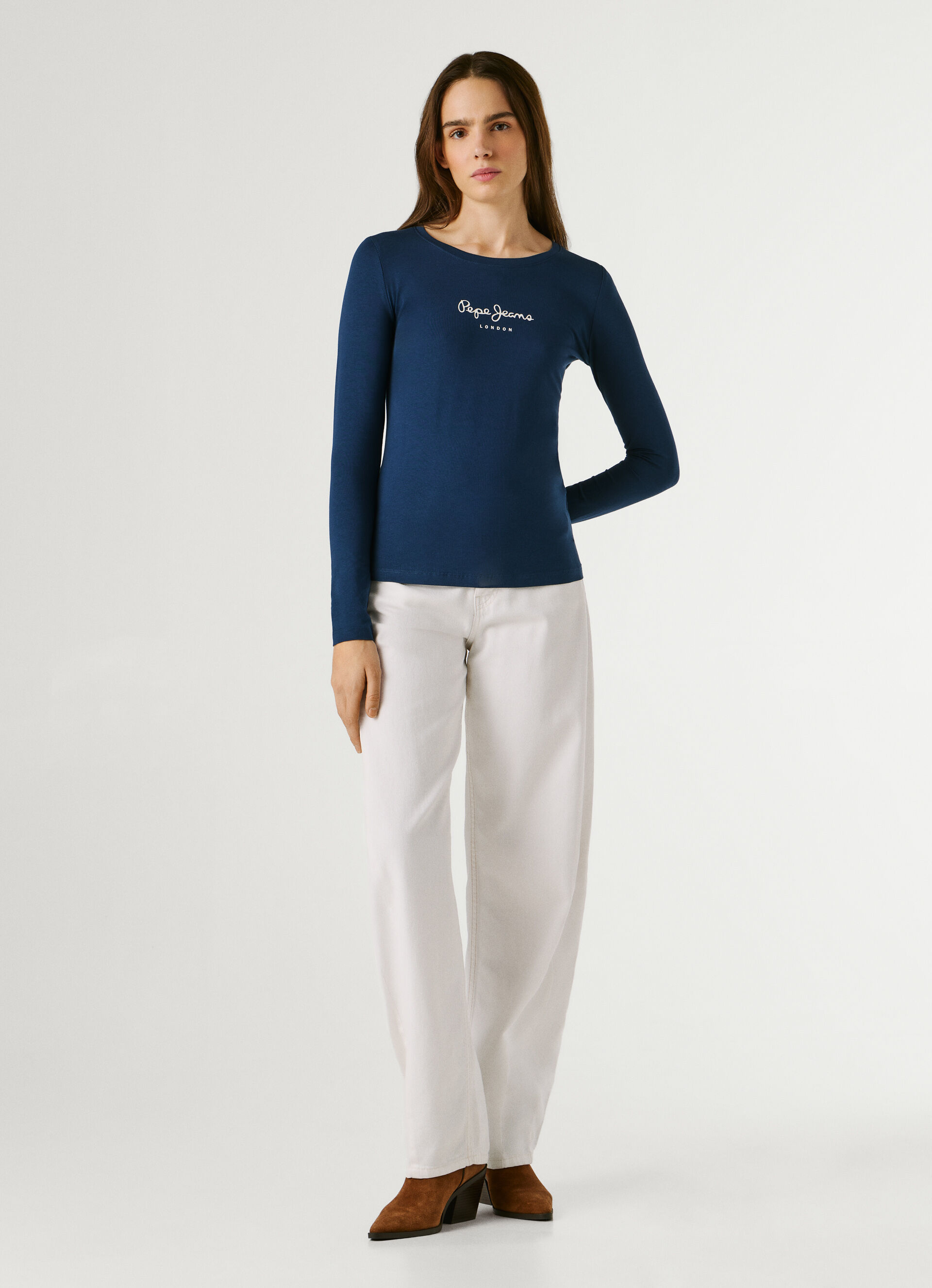 NEW VIRGINIA LS N LOGO T-SHIRT | Pepe Jeans