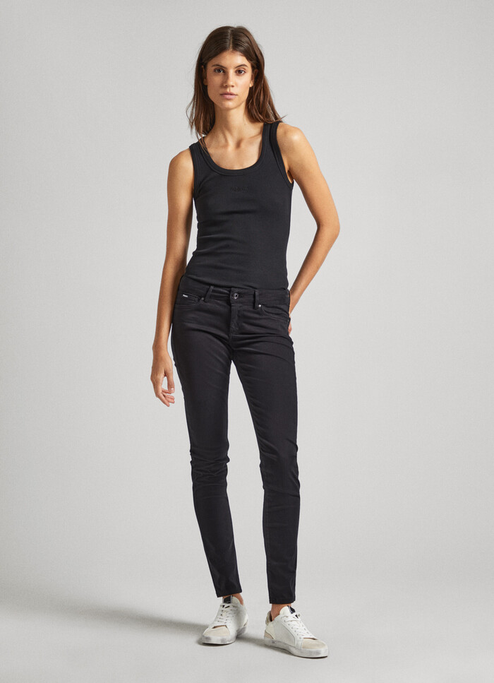SKINNY FIT FIVE POCKET TROUSERS
