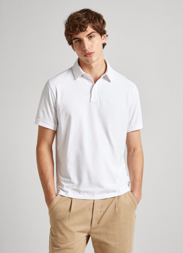 SLIM FIT POLO WITH EMBROIDERED LOGO
