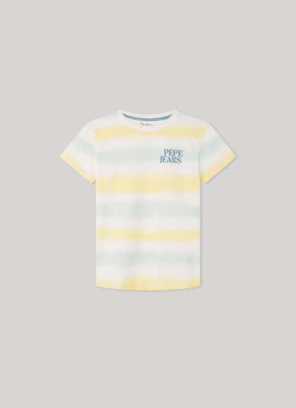 STRIPED T-SHIRT WITH GRADIENT EFFECT