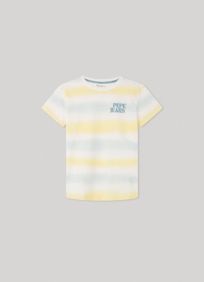 STRIPED T-SHIRT WITH GRADIENT EFFECT
