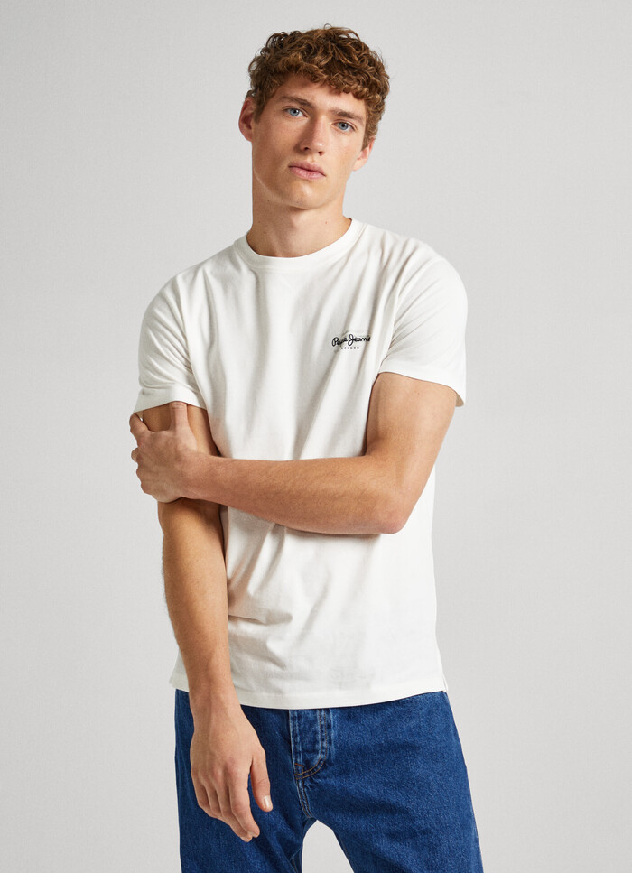 SLIM FIT T-SHIRT WITH PRINTED LOGO