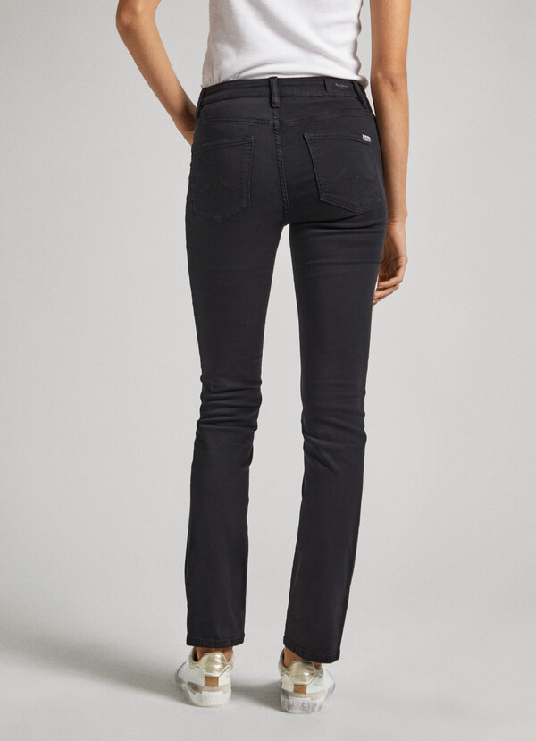 STRAIGHT FIT ELASTIC TROUSERS