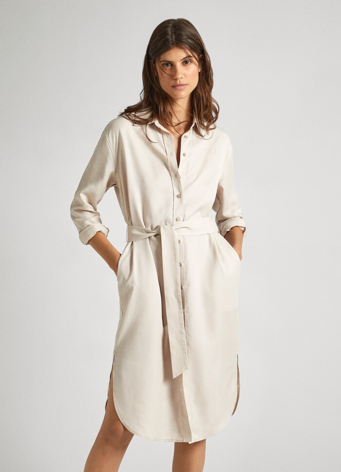 MIDI DRESS WITH BUTTON FASTENING