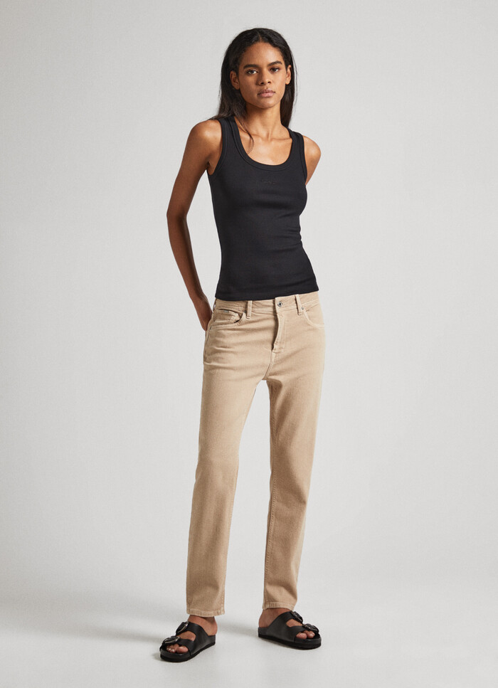 TAPER FIT FIVE-POCKET TROUSERS