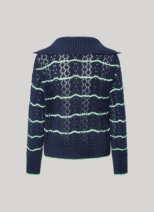 POLO NECK JUMPER WITH OPENWORK DETAIL