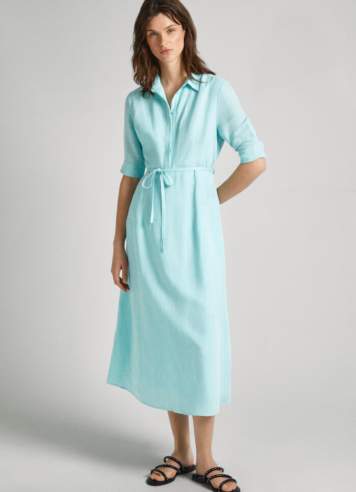 MIDI DRESS WITH BUTTONED FASTENING