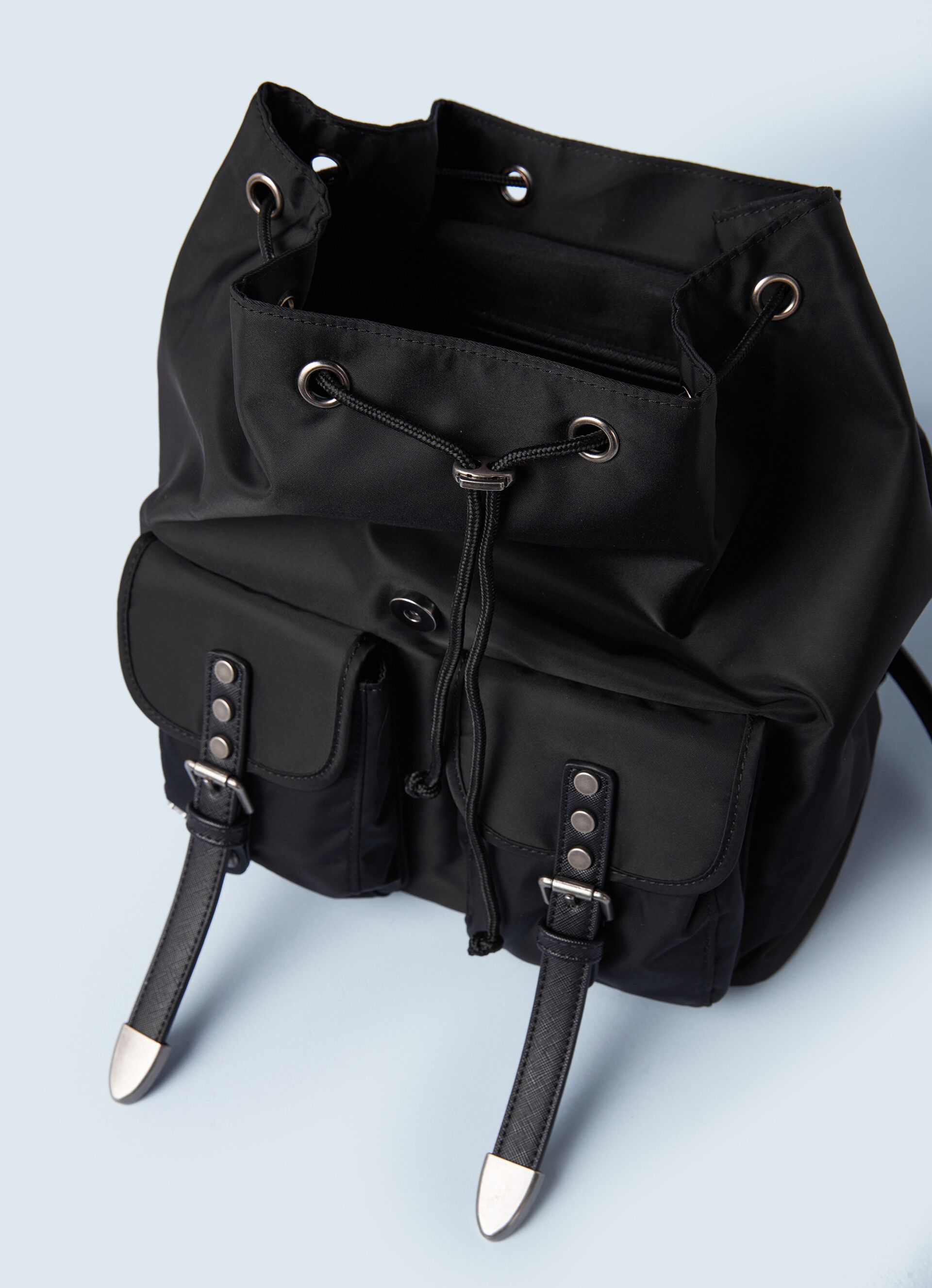 leather effect backpack