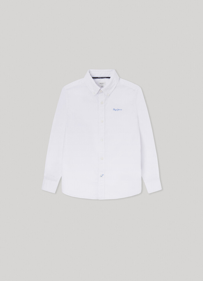 POPLIN SHIRT WITH EMBROIDERED LOGO