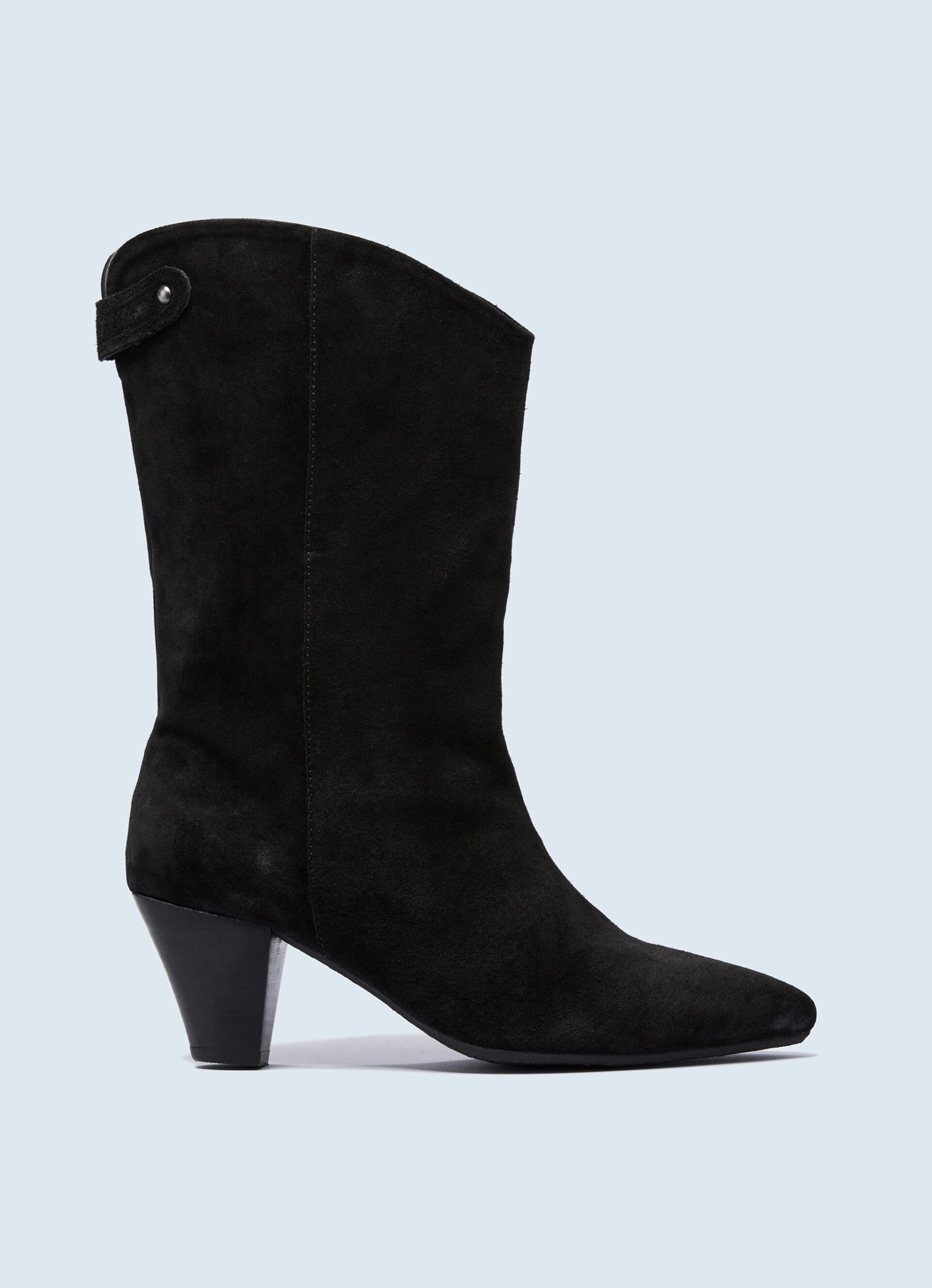 stacked heel boots