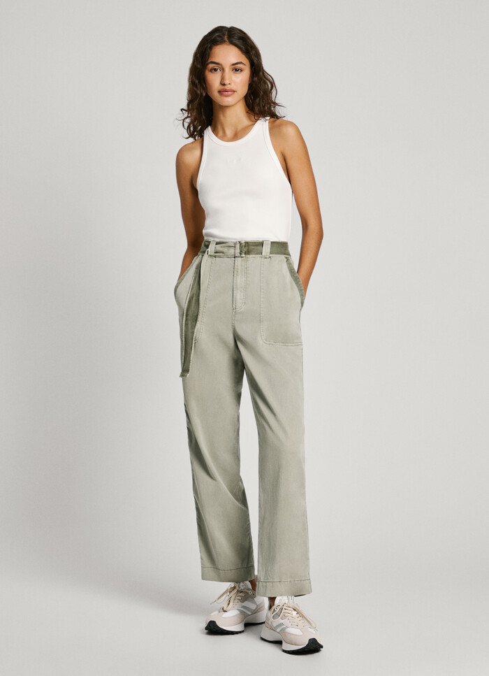 PAPER BAG TWILL TROUSERS