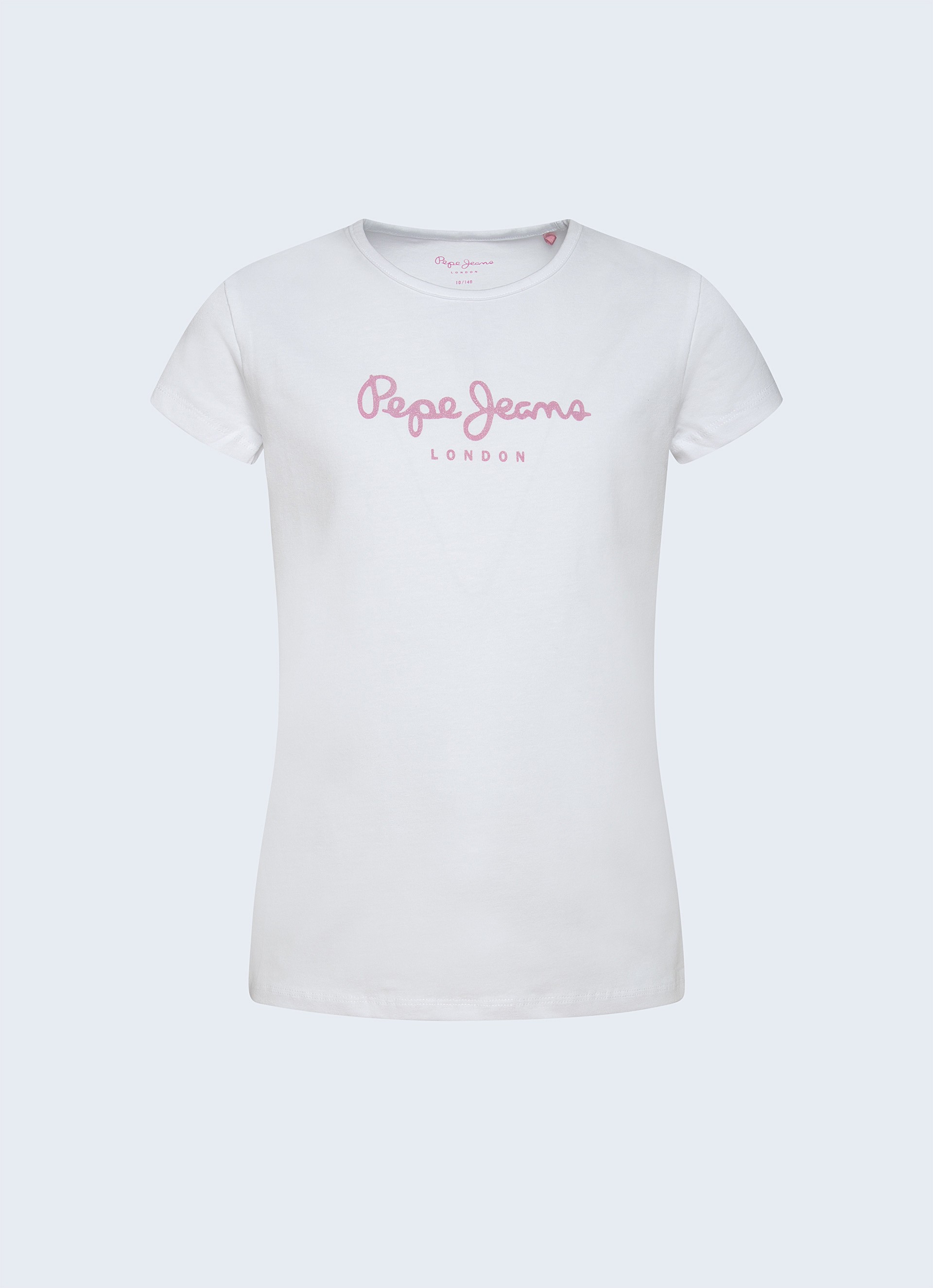 Pepe Jeans Hana glitter s/s glitter logo t-shirt 10 Girl White