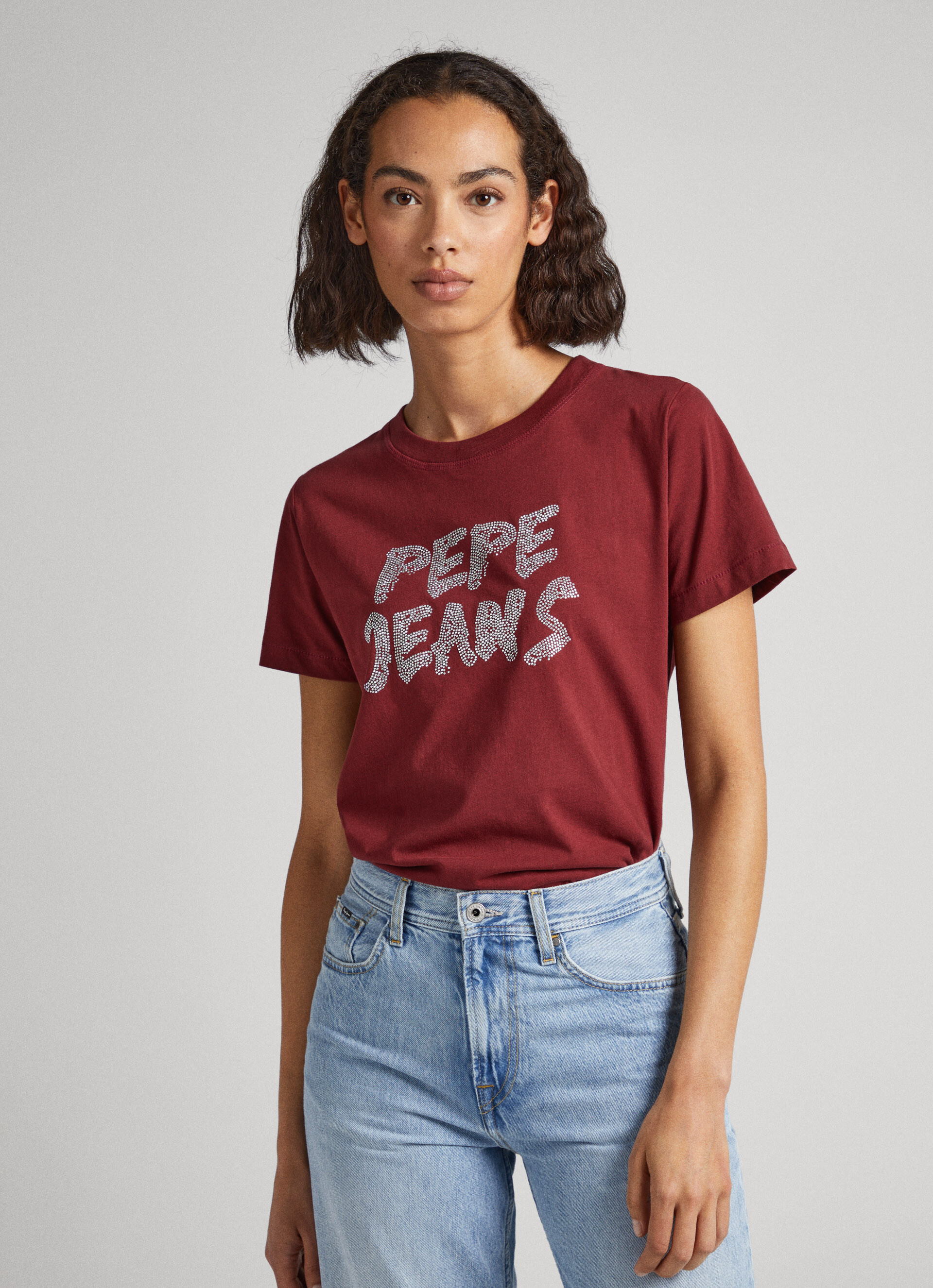 T-Shirt Strass-Logo | Jeans Pepe