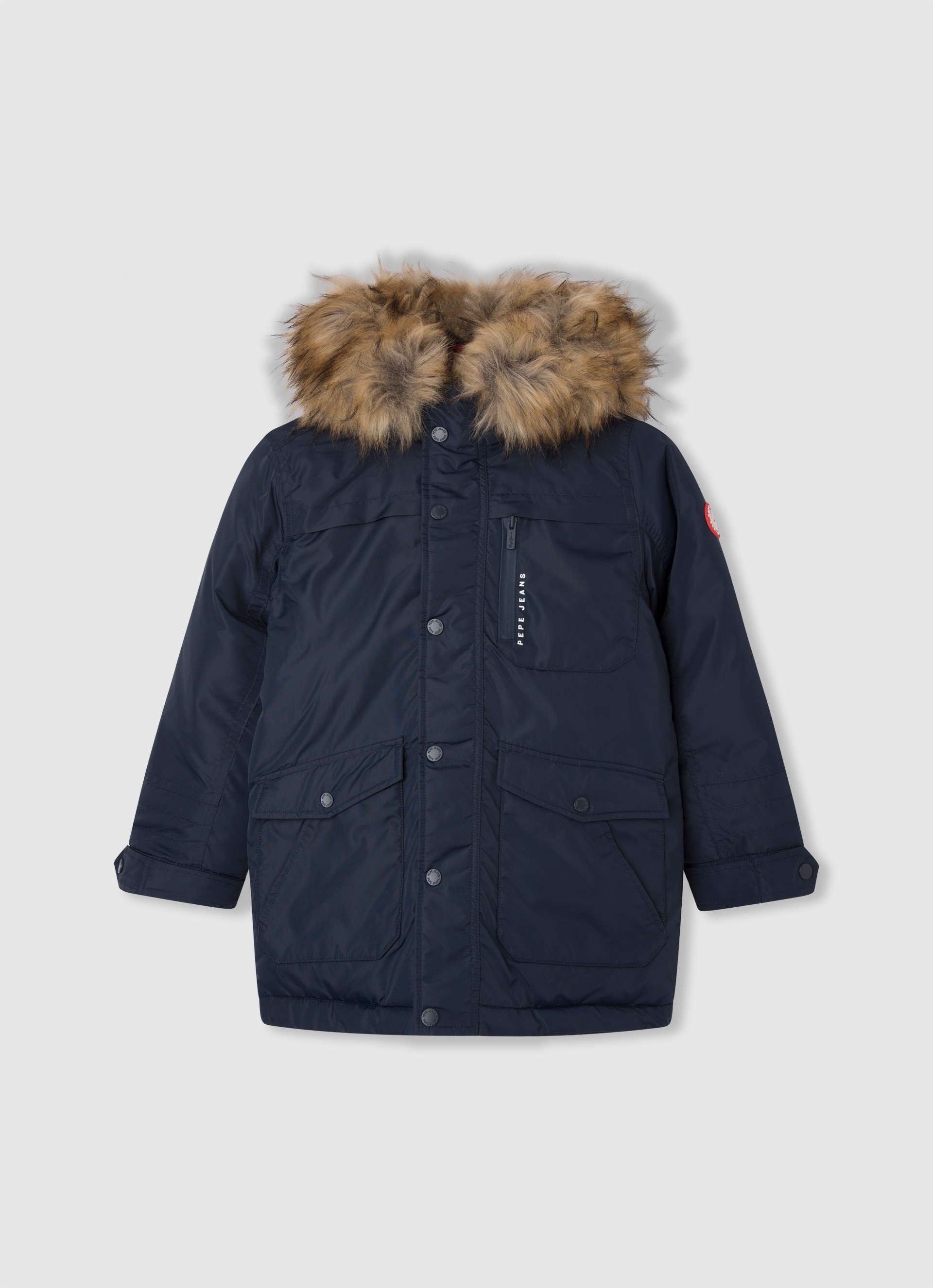 ABRIGO ACOLCHADO CAPUCHA PELO JEANS