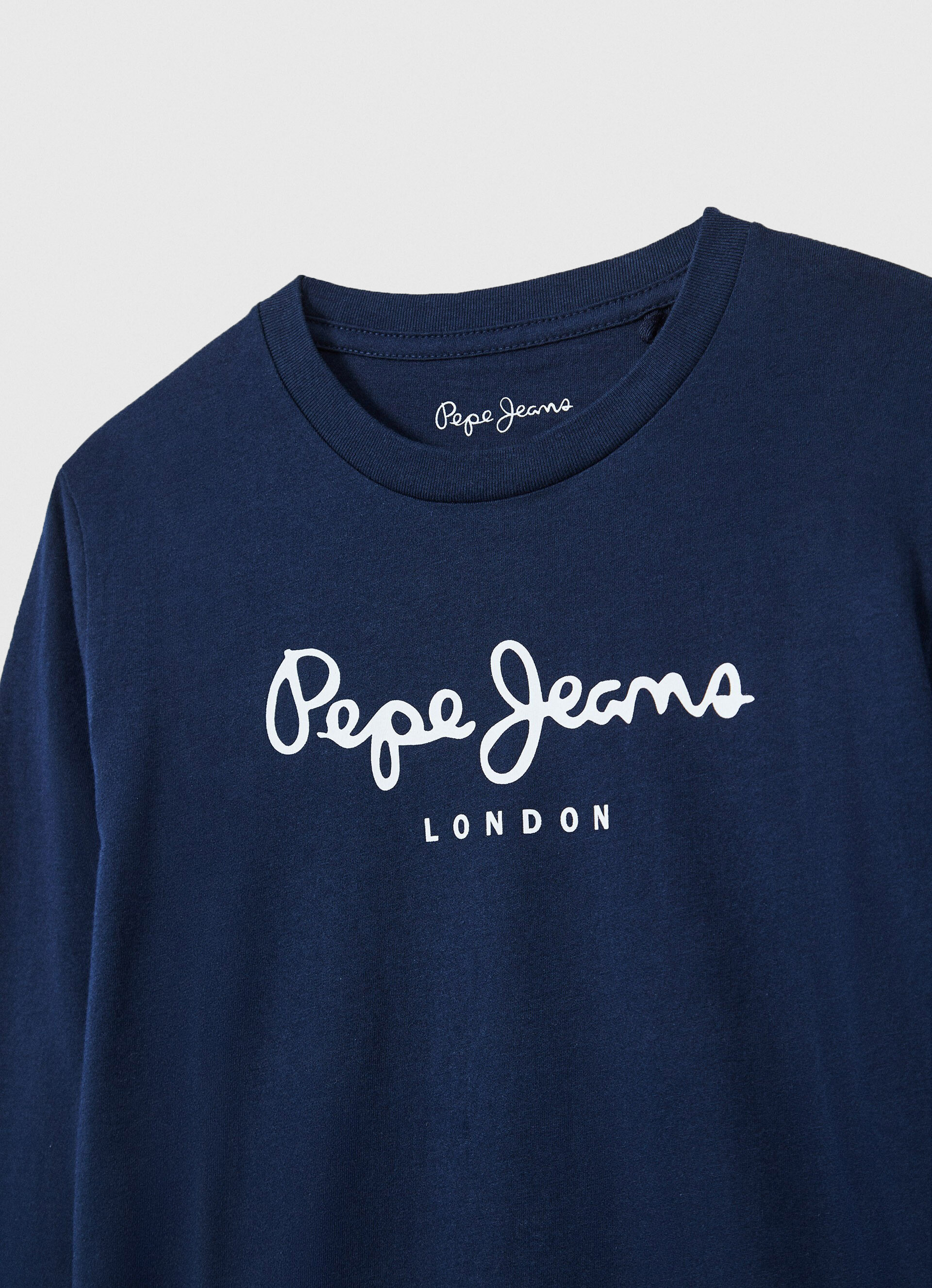 LONG-SLEEVED FRONT LOGO T-SHIRT | PEPEJEANS