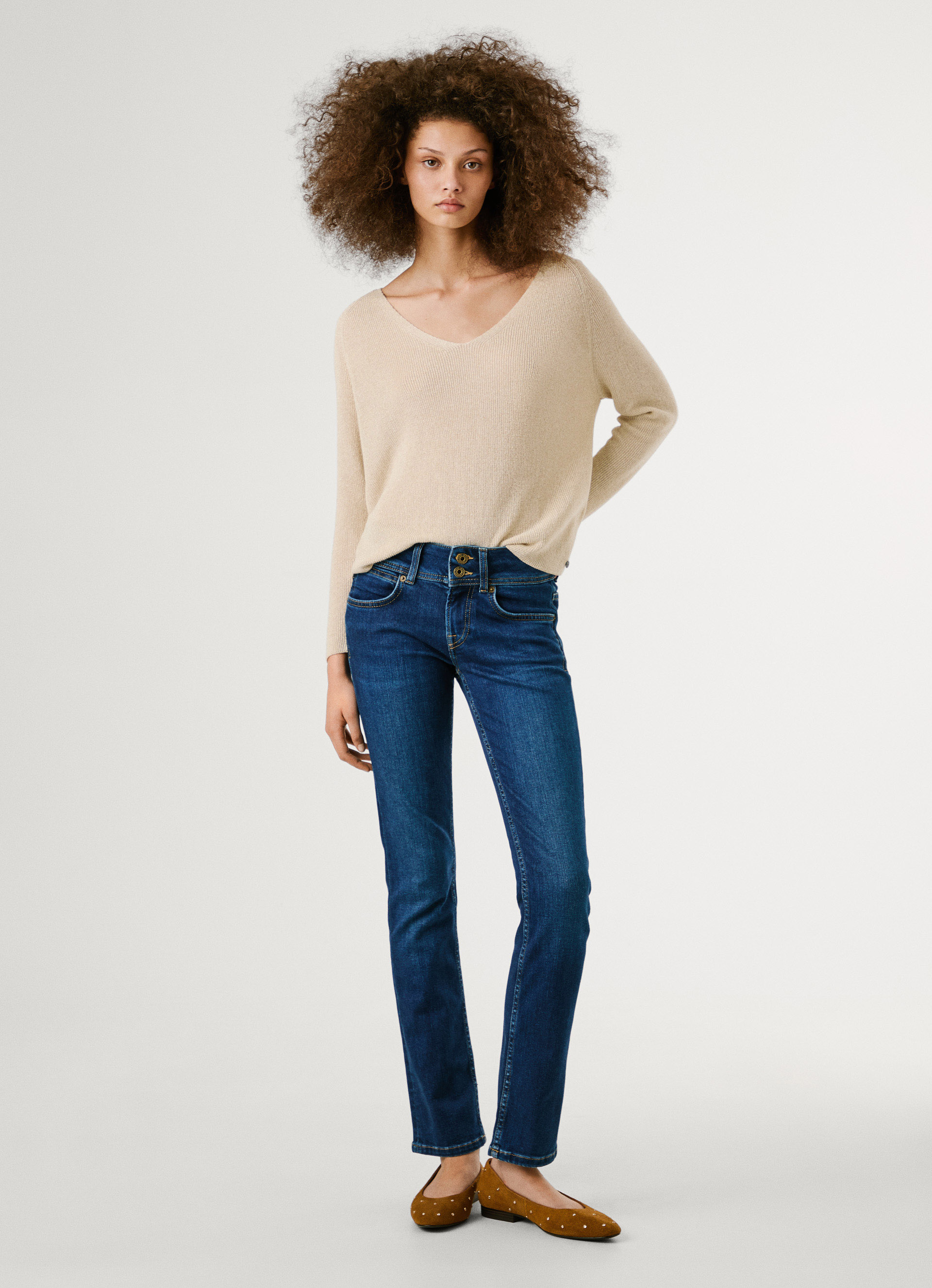 Pepe Jeans London Femme Bleu Jean Coupe Slim, Taille Basse Venus