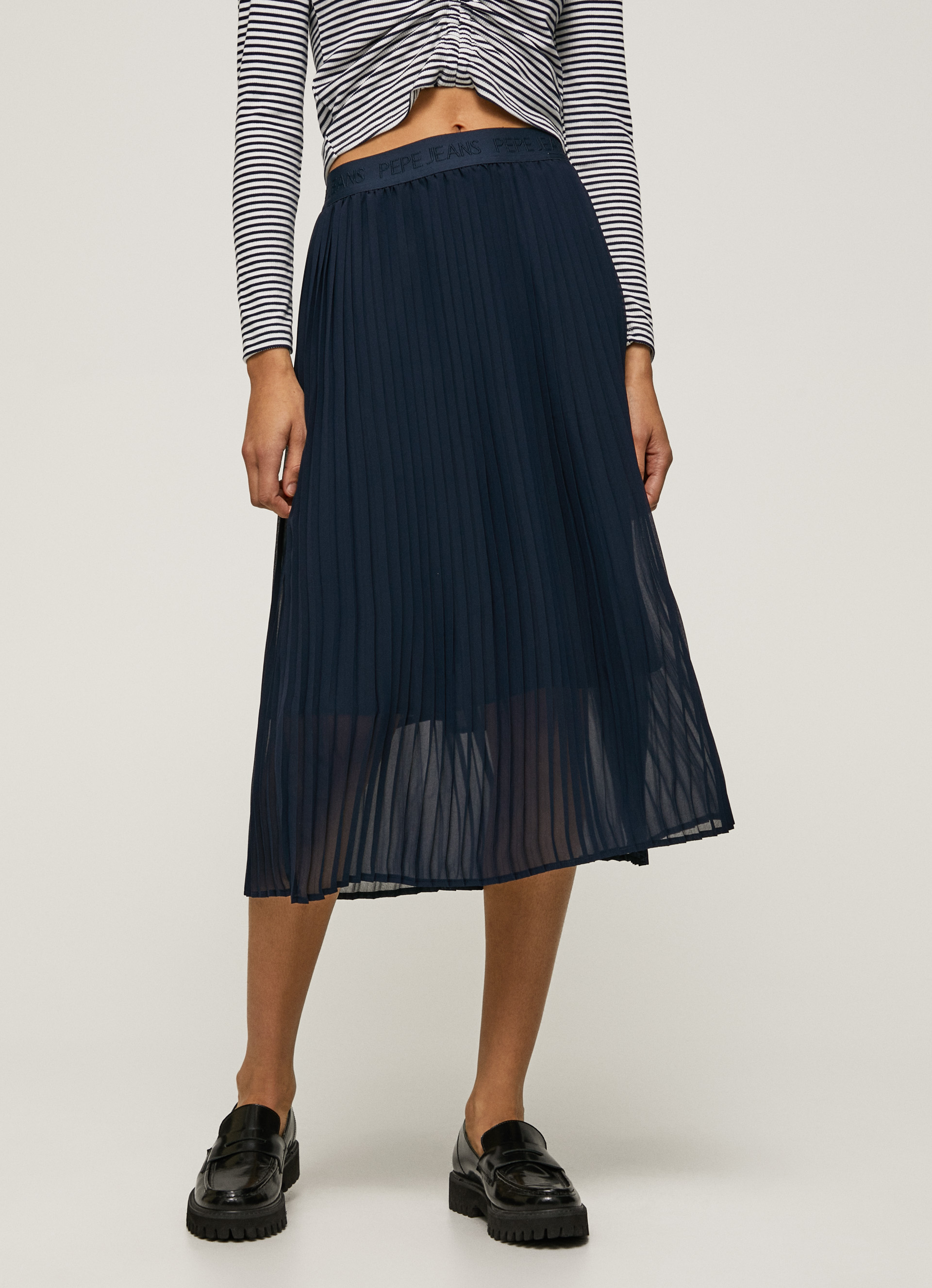 FALDA MIDI PLISADA ELÁSTICA PEPEJEANS